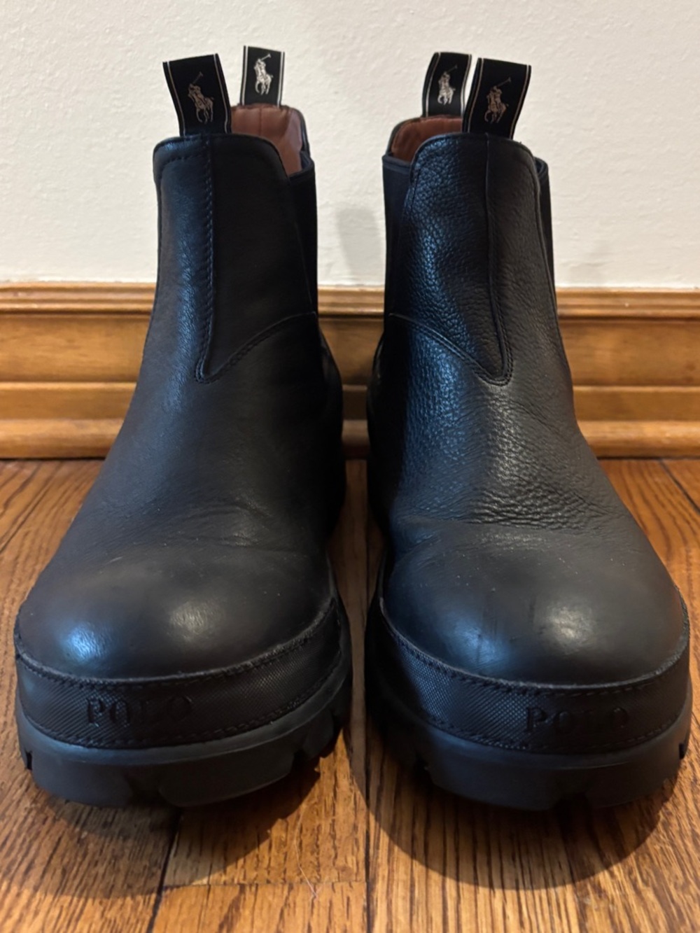Polo Ralph Lauren Black Leather Chelsea Oslo Boots - Men’s 11